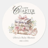 本のテーマ サンクス クラシック ラウンド ステッカー (正面)