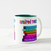 本のデザインの退職したな先生のギフトの積み重ね ツートーンマグカップ (正面右)