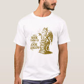 本のドラゴン - 読書好き Tシャツ (正面)