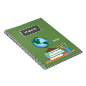 本のパーソナライズな先生の積み重ねの世界の地球 ノートブック (右側)