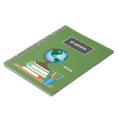 本のパーソナライズな先生の積み重ねの世界の地球 ノートブック (左側)