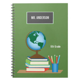 本のパーソナライズな先生の積み重ねの世界の地球 ノートブック