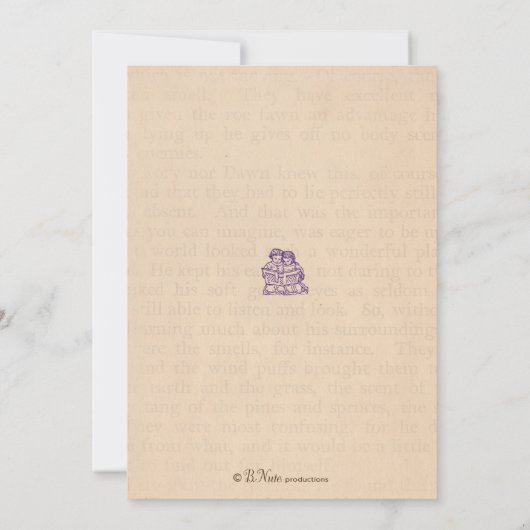 本のパーティーのベビーシャワーの招待状 招待状 (裏面)