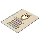 本のフクロウそして積み重ね ノートブック (左側)