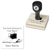 本のブックプレートデザイン ウッドスタンプ ラバースタンプ (押印)