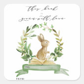 本のプレートシール本のテーマベビーシャワー スクエアシール (正面)