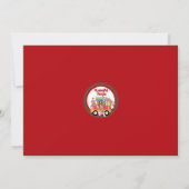 本のベビーシャワーの招待のソックス猿を持って来て下さい 招待状 (裏面)