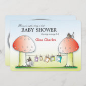 本のベビーシャワーの招待状を持って来て下さい 招待状 (正面/裏面)