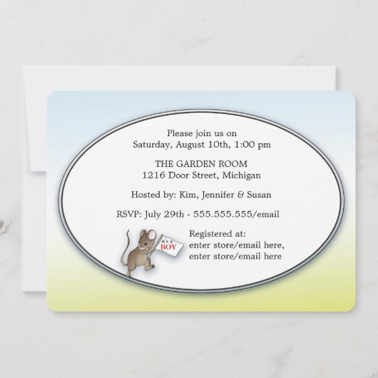 本のベビーシャワーの招待状を持って来て下さい 招待状 (裏面)