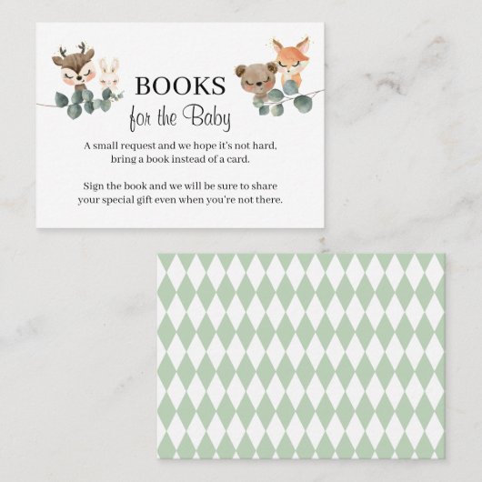 本のベビーシャワーの挿入カードを持って来る プレイスカード (正面/裏面)