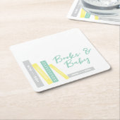 本のベビーシャワー スクエアペーパーコースター (アングル)