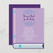 本のベビー紫の紫のカバーシャワーカードを持ってくる 招待状 (正面/裏面)