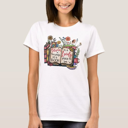 本のページの間 Tシャツ (正面)