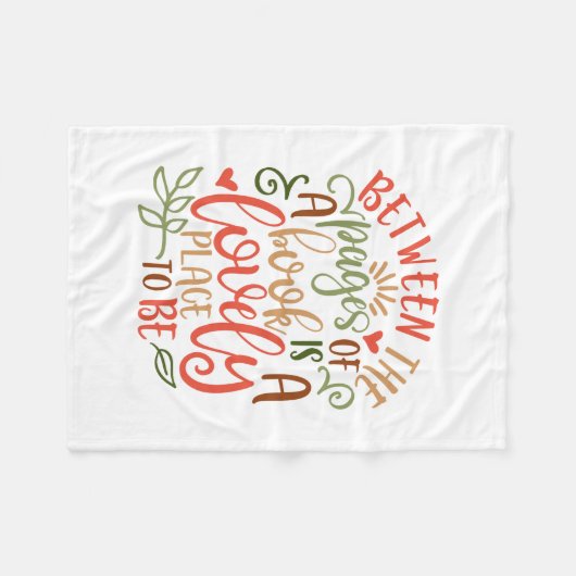 本のページ間のアイディア フリースブランケット (正面(横))