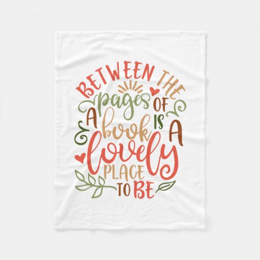 本のページ間のアイディア フリースブランケット (正面)