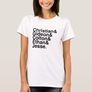 本のボーイフレンドのクリスチャン、Gideon、Colton、Ethan、 Tシャツ