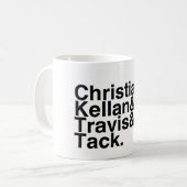 本のボーイフレンドのクリスチャン、Kellan、Travisの鋲 コーヒーマグカップ (正面左)