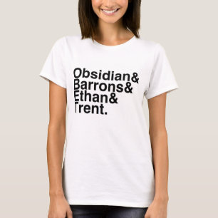 本のボーイフレンドの黒曜石、Barrons、Ethan、Trent Tシャツ