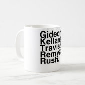 本のボーイフレンドGideon、Kellan、Travis、Remyの突進 コーヒーマグカップ (正面左)