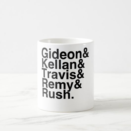 本のボーイフレンドGideon、Kellan、Travis、Remyの突進 コーヒーマグカップ (中央)
