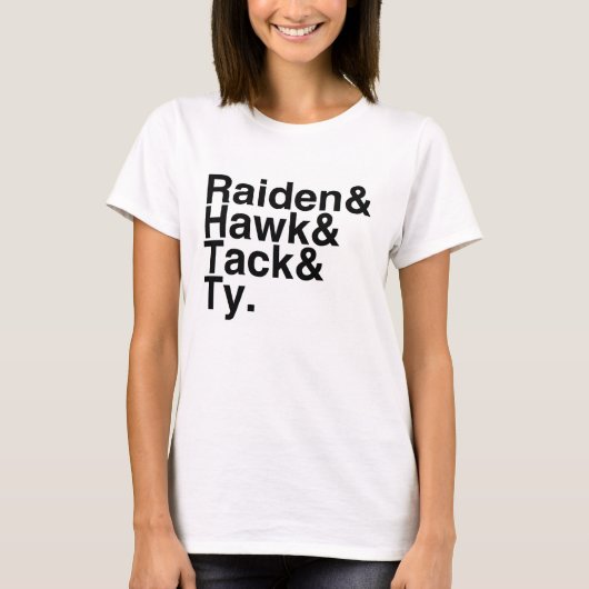 本のボーイフレンドRaidenのタカ、鋲、Ty Tシャツ (正面)