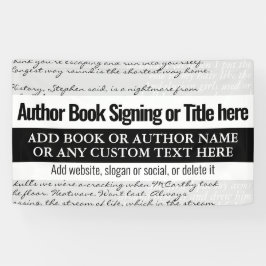 本のモダン署名スタイリッシュ作家本の文字 横断幕