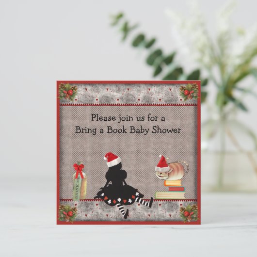 本の不思議の国のクリスマス·ベビーシャワーを持って来る 招待状 (スタンド正面)