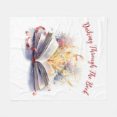 本の中を急いで フリースブランケット (正面(横))