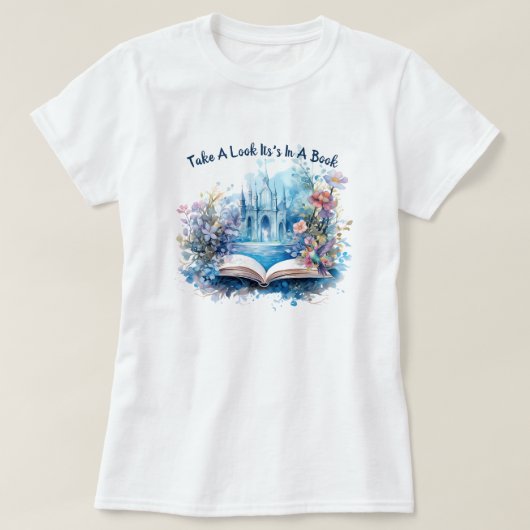 本の中を見てみて Tシャツ (デザイン正面)