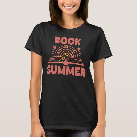 本の乙女サマー 読書の夏 Tシャツ (正面)