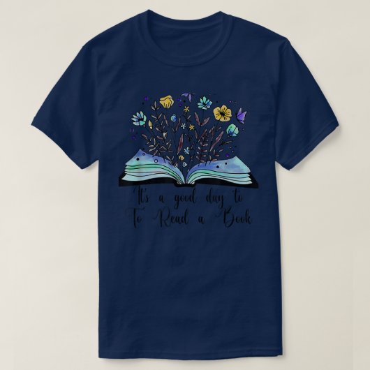 本の値リストに読は良い読日だ Tシャツ (デザイン正面)