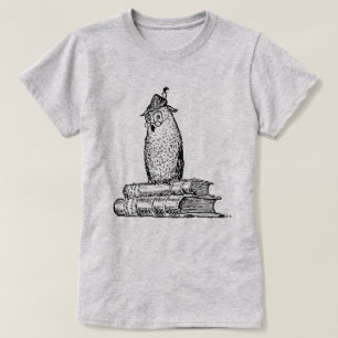 本の先生教授のFunnyヴィンテージの賢いフクロウ Tシャツ