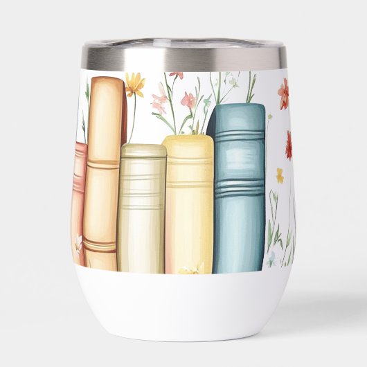 本の列，花，蝶 (背面)