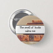 本の匂い、本好き、文芸好き 缶バッジ (正面&裏面)