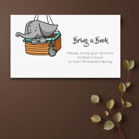 本の囲いシンプルカードを持って来るゾウのバスケット エンクロージャーカード