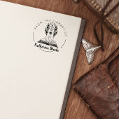 本の図書館の神秘的な猫 ラバースタンプ