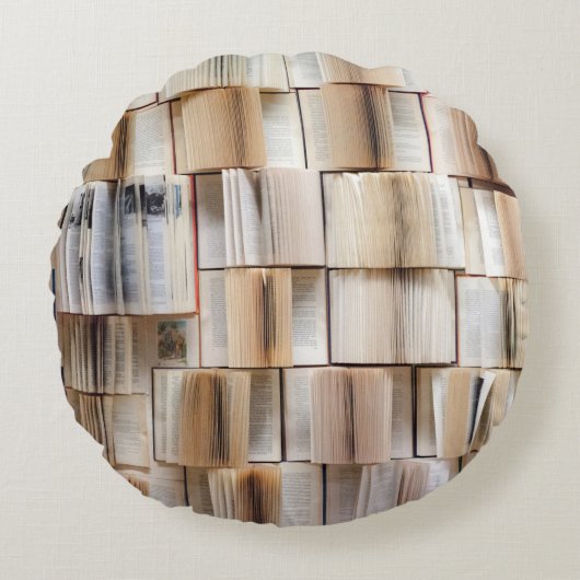 本の壁掛け ラウンドクッション (正面)