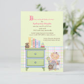 本の女の子のベビーシャワーの招待状を持って来て下さい 招待状 (スタンド正面)