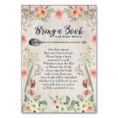 本の女の赤ちゃんのシャワーの挿入物カードを持って来て下さい テーブルナンバー (正面)