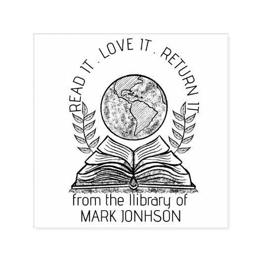 本の好パーソナライズされたき編集ウッドエンボスラバー セルフインキングスタンプ (デザイン)