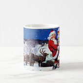 本の宝庫のあるサンタ コーヒーマグカップ (中央)