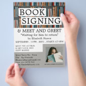 本の展示、作家のサイン会のご案内 チラシ (手)