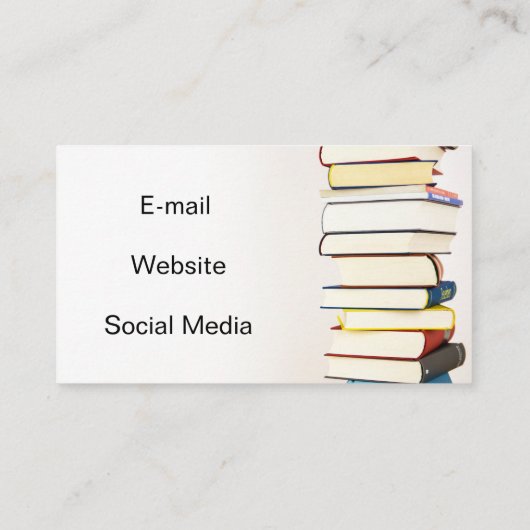 本の山。英国の教師。 名刺 (裏面)