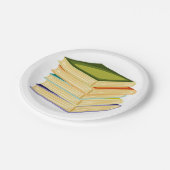 本の山 読書好き アート＆リーディング ペーパープレート (アングル)