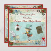 本の帽子屋のクリスマスのベビーシャワーを持って来て下さい 招待状 (正面/裏面)