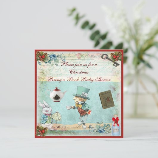 本の帽子屋のクリスマスのベビーシャワーを持って来て下さい 招待状 (スタンド正面)