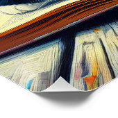 本の庭で眠るタキシード絵画猫 ポスター (コーナー)