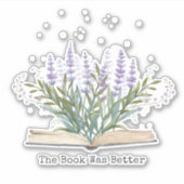 本の引用文から育つラベンダー読の花 シール (正面)