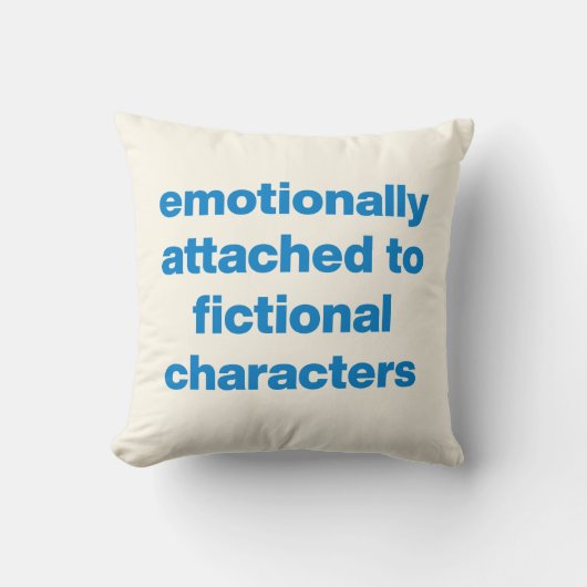 本の愛おもしろい情感情引用文ユーモア本のような青 クッション (正面)