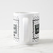 本の愛好家のためのモノクロマグカップに名言入り ジャンボコーヒーマグカップ (裏面)